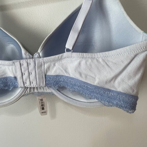 NWT Adore Me 38DDD Light Blue Lace Full Coverage Bra Adjustable Straps - Picture 7 of 7